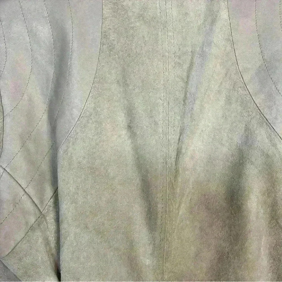 RARE Vintage Marciano Cream Leather Coat Size L - Picture 11 of 12